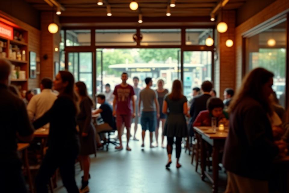 Kávézó belső tér, ablakból jövő fénnyel, ahol emberek kényelmesen üldögélnek