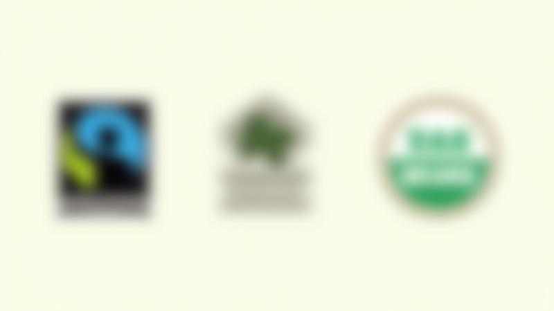 Kép a Fair Trade, Rainforest Alliance és Organic tanúsítványok logóiról